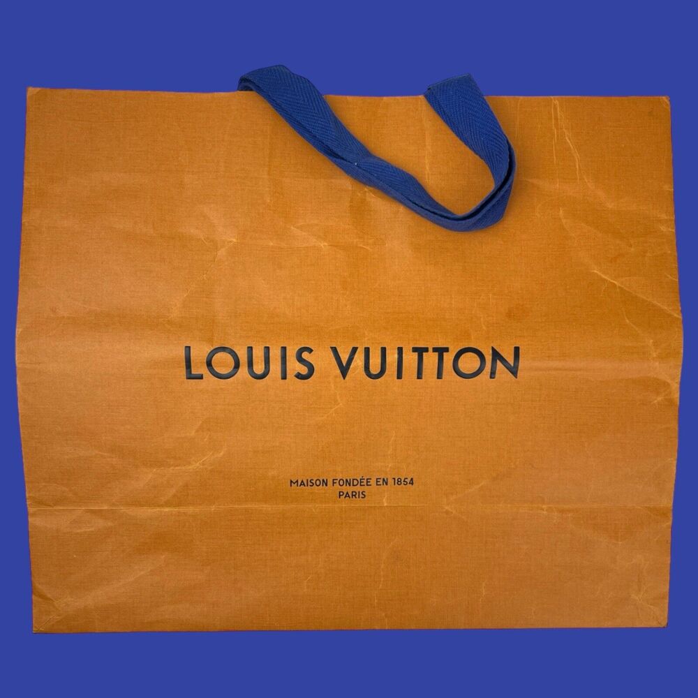 Authentic LOUIS VUITTON Large Paper Gift Shopping Bag Tote 16 x 13 X 6